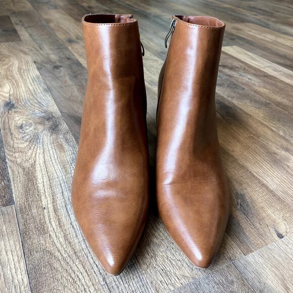 Michael By Michael Shannon Giselle Women's Cognac Ankle Boots Block Heel 11 - Picture 2 of 10
